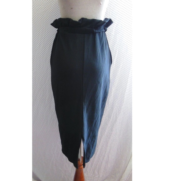 NEW KATIE MAY Black Knit RUFFLE WAIST Always Trending PENCIL Pocket SKIRT S - Picture 16 of 16